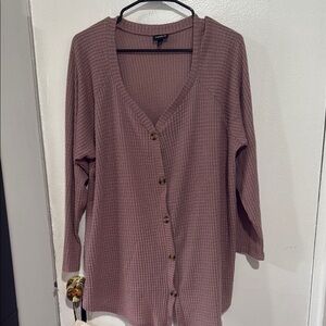 Women's Mauve Button-Up Sweater